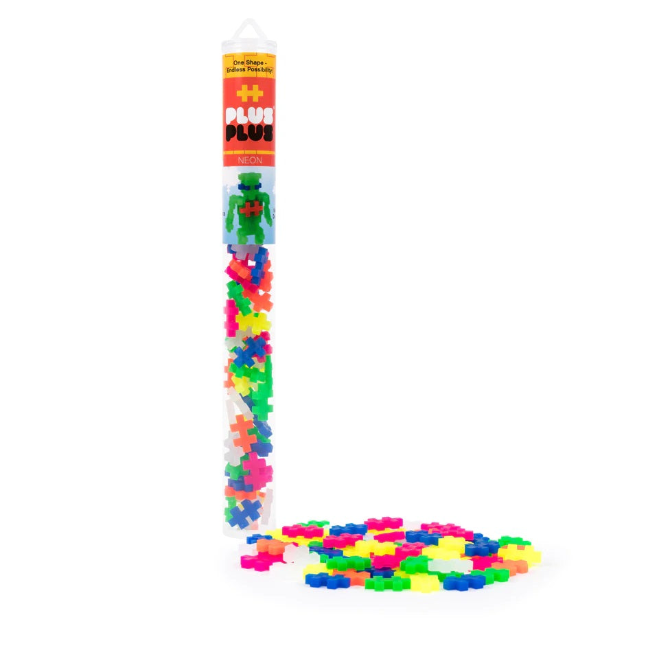 Plus Plus Mini Tube 70-Piece (Neon Mix)-Toys & Learning-Plus-Plus-024423 NE-babyandme.ca