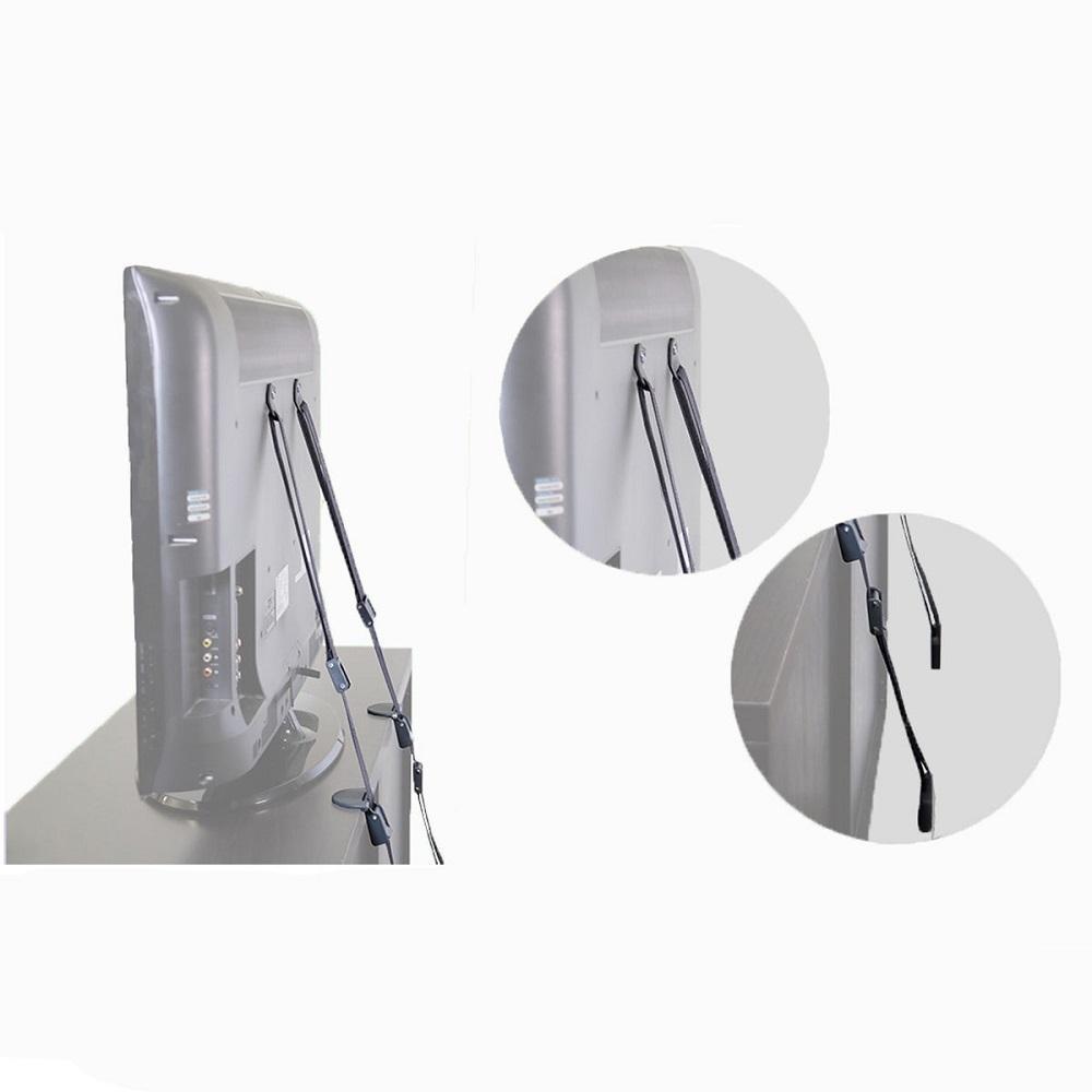 Qdos 2-in-1 Anti-Tip TV Straps (Grey)-Health-Qdos-027599 GY-babyandme.ca