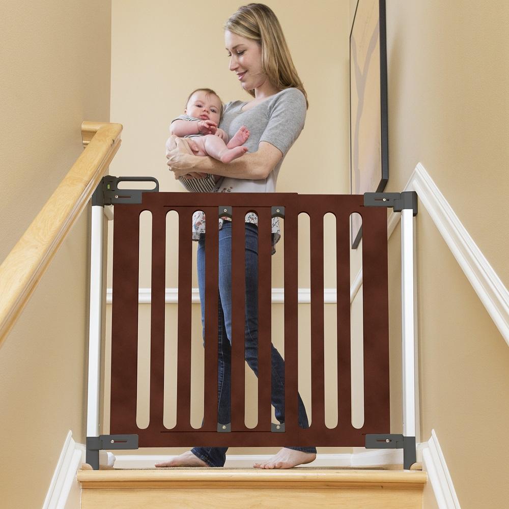 Qdos Spectrum Designer Hardware Mount Baby Gate (Mahogany) - IN STORE PICK UP ONLY-Health-Qdos-027605 MH-babyandme.ca