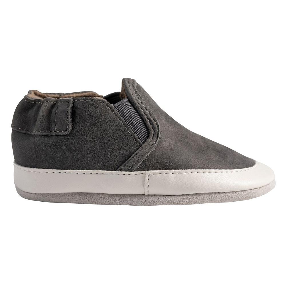 Robeez Liam (Charcoal Grey Leather)-Apparel-Robeez--babyandme.ca