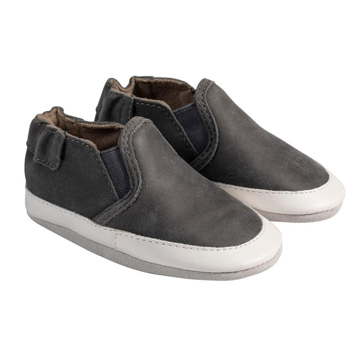 Robeez Liam (Charcoal Grey Leather)-Apparel-Robeez--babyandme.ca