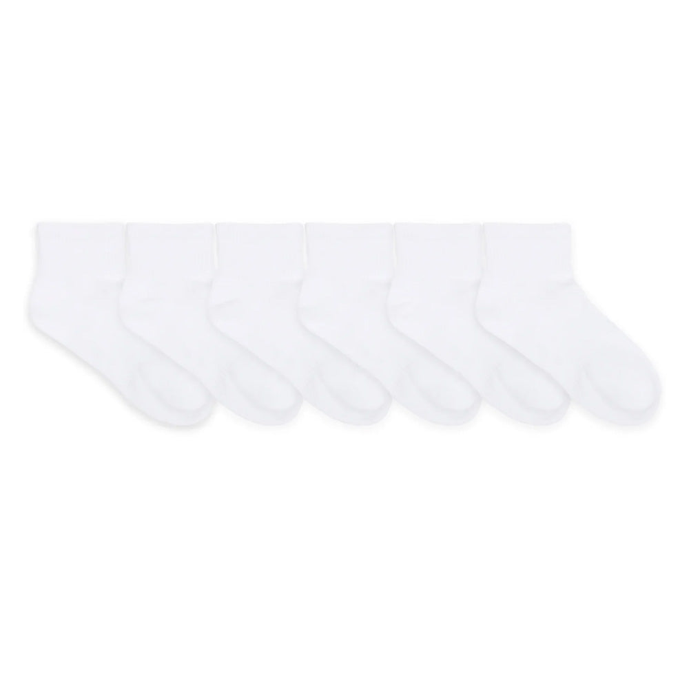 Robeez Quarter Socks 6-Pack (Solid White)-Apparel-Robeez--babyandme.ca