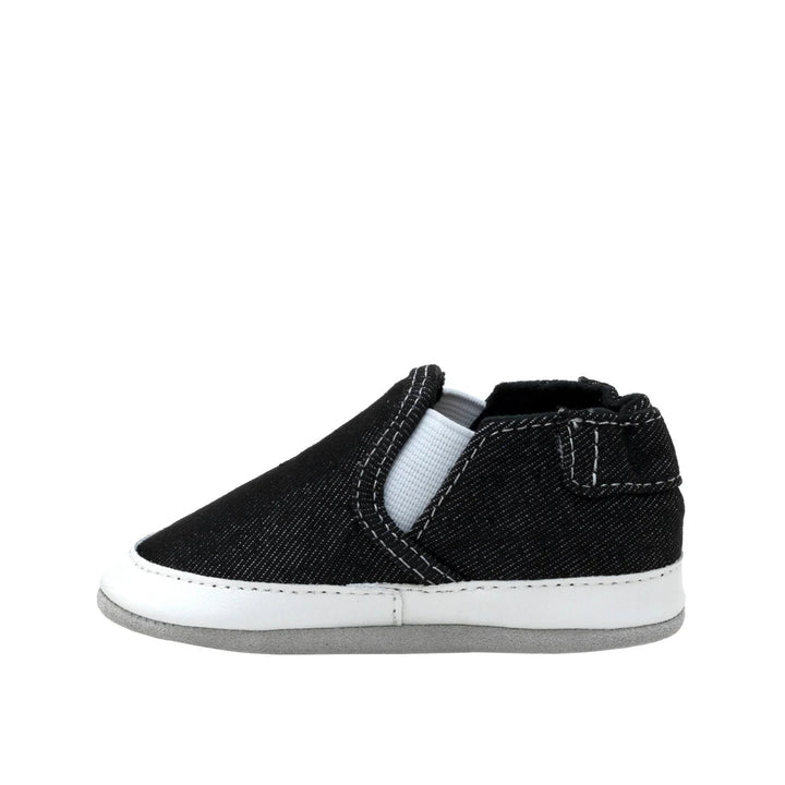 Robeez Soft Soles (Liam Denim Black)-Apparel-Robeez--babyandme.ca