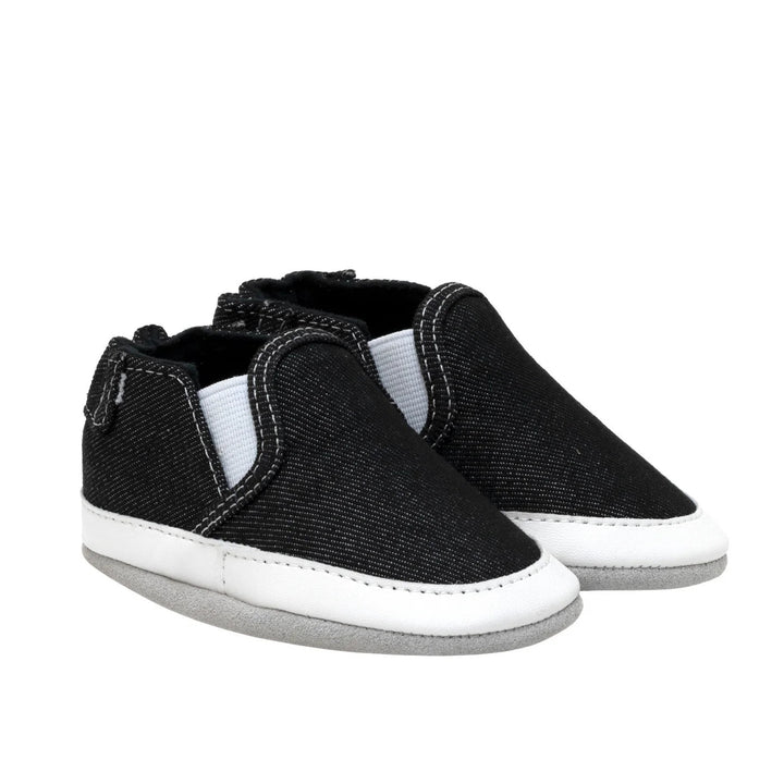 Robeez Soft Soles (Liam Denim Black)-Apparel-Robeez--babyandme.ca