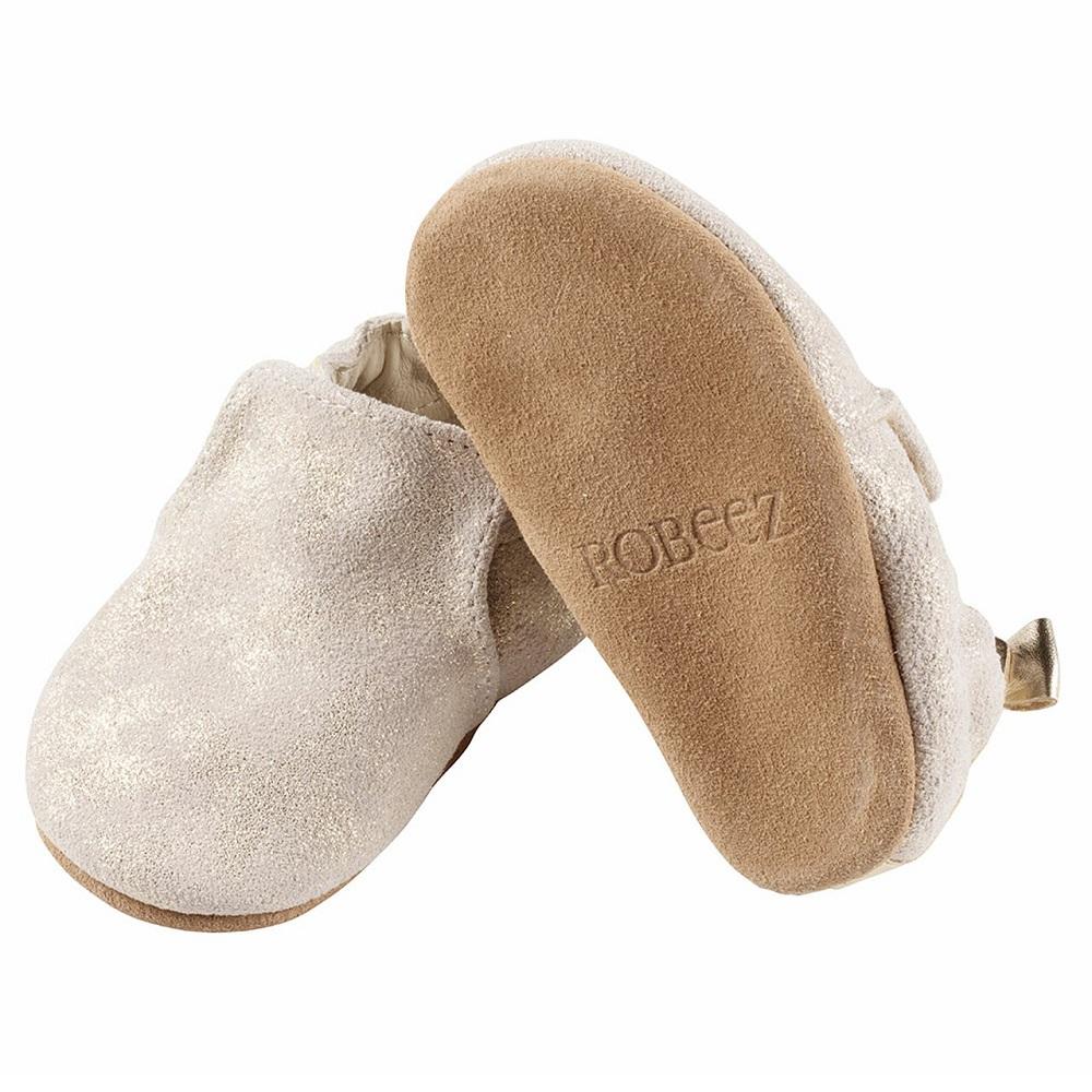 Robeez Soft Soles (Pretty Pearl Gold)-Apparel-Robeez--babyandme.ca