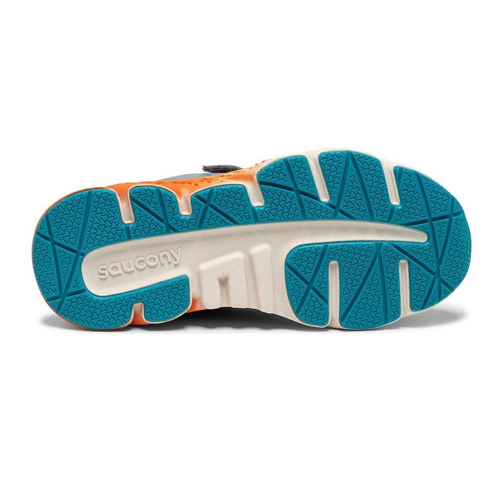 Saucony Big Kid's Wind Shield A/C Sneaker (Grey/Orange/Blue)-Apparel-Saucony--babyandme.ca