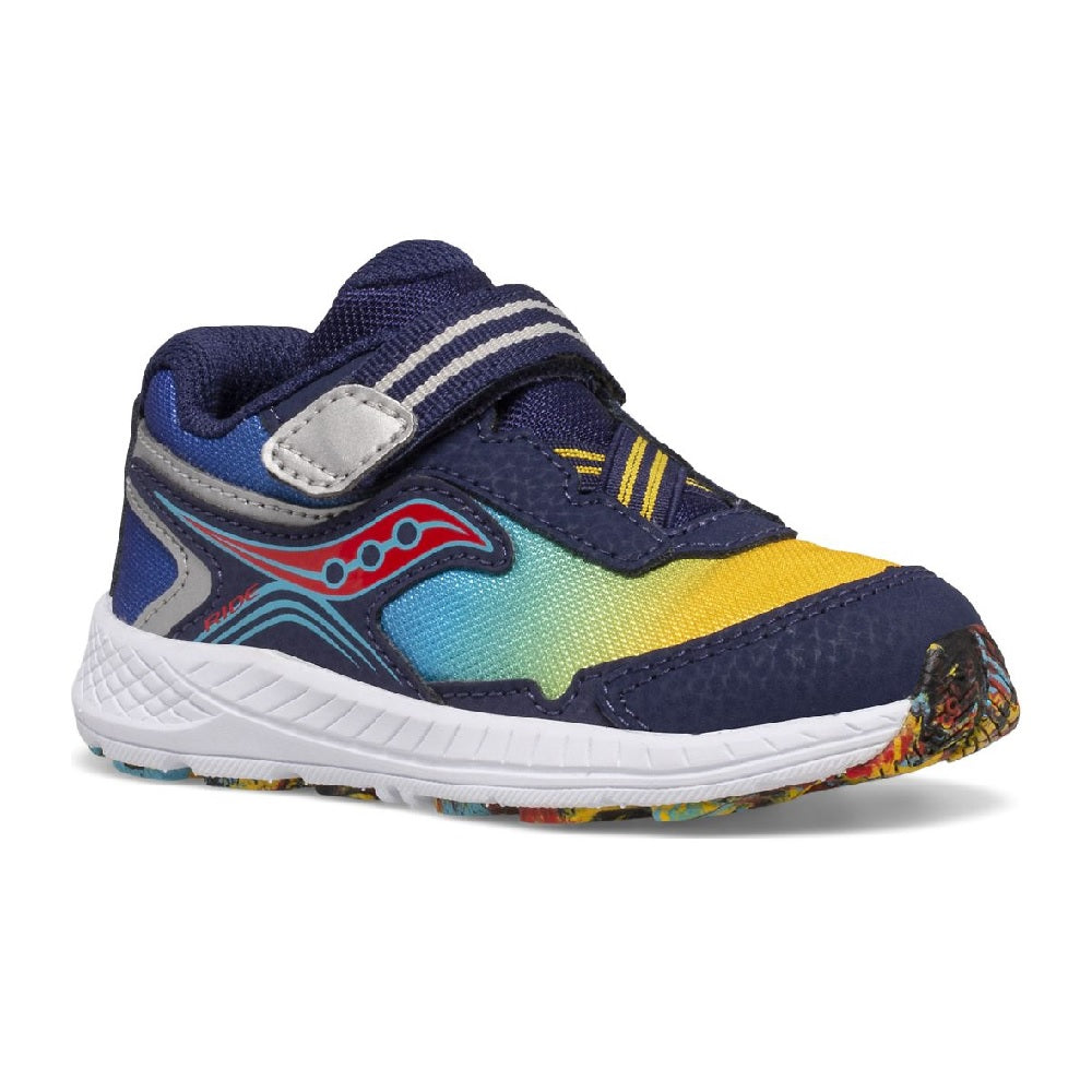 Saucony Kid's Ride 10 Jr. Sneaker (Blue/Yellow)-Apparel-Saucony--babyandme.ca