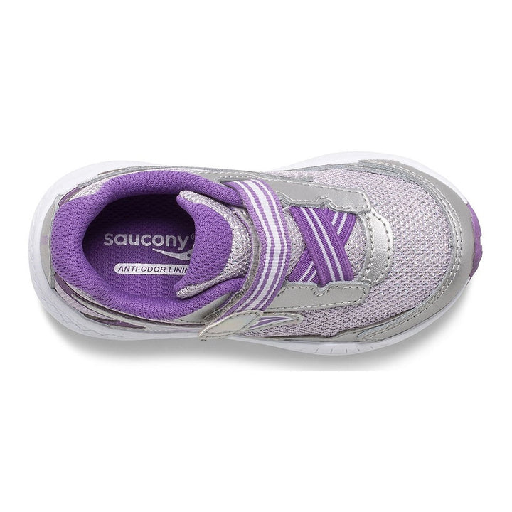 Saucony Kid's Ride 10 Jr. Sneaker (Silver/Purple)-Apparel-Saucony--babyandme.ca