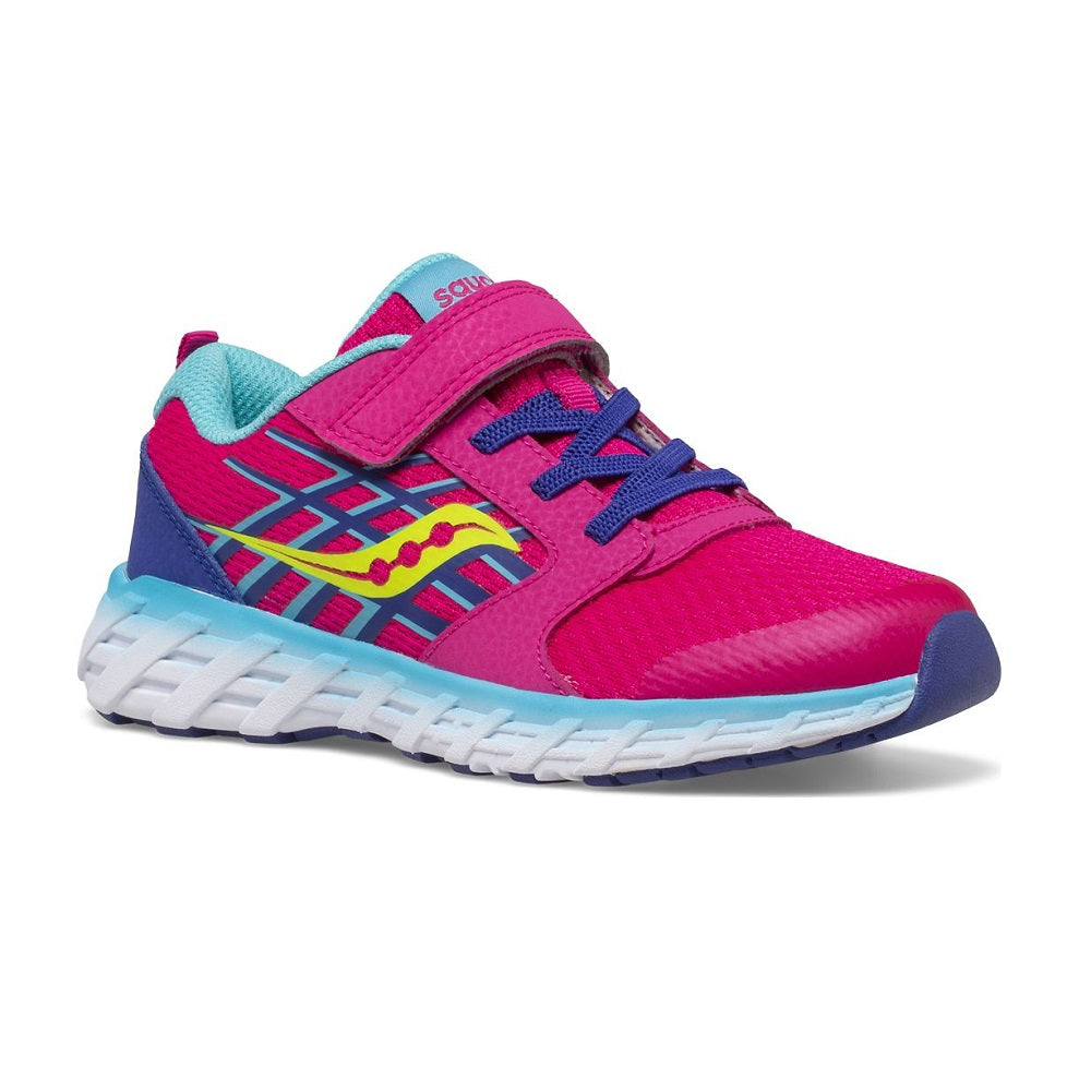 Saucony Kid's Wind 2.0 A/C Sneaker (Pink/Blue/Green)-Apparel-Saucony--babyandme.ca