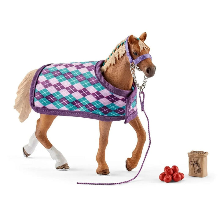 Schleich English Thoroughbred with Blanket-Toys & Learning-Schleich-023563 ET-babyandme.ca