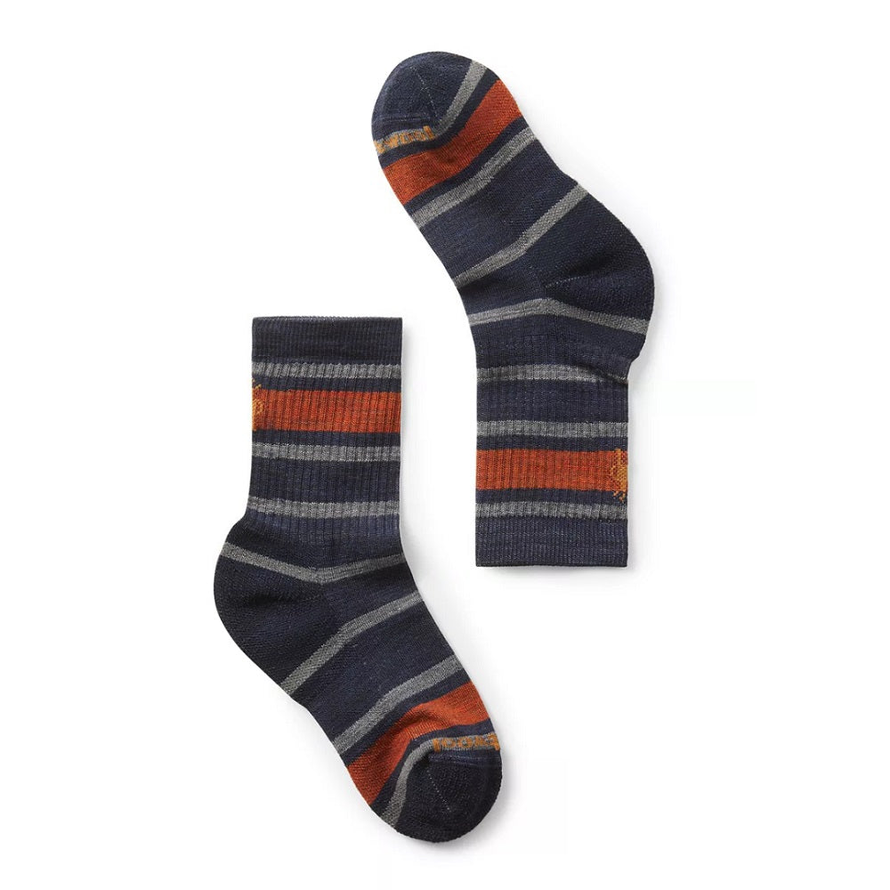 SmartWool Hike Light Cushion Crew Socks 1-Pack (Deep Navy Striped)-Apparel-SmartWool--babyandme.ca
