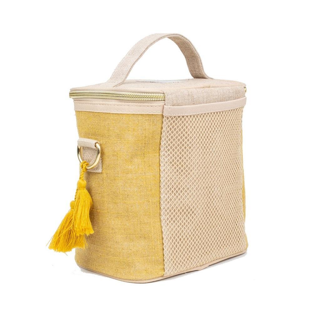 So Young Linen Lunch Petite Poche (Mustard Vertical Stripe)-Feeding-So Young-027674 MS-babyandme.ca