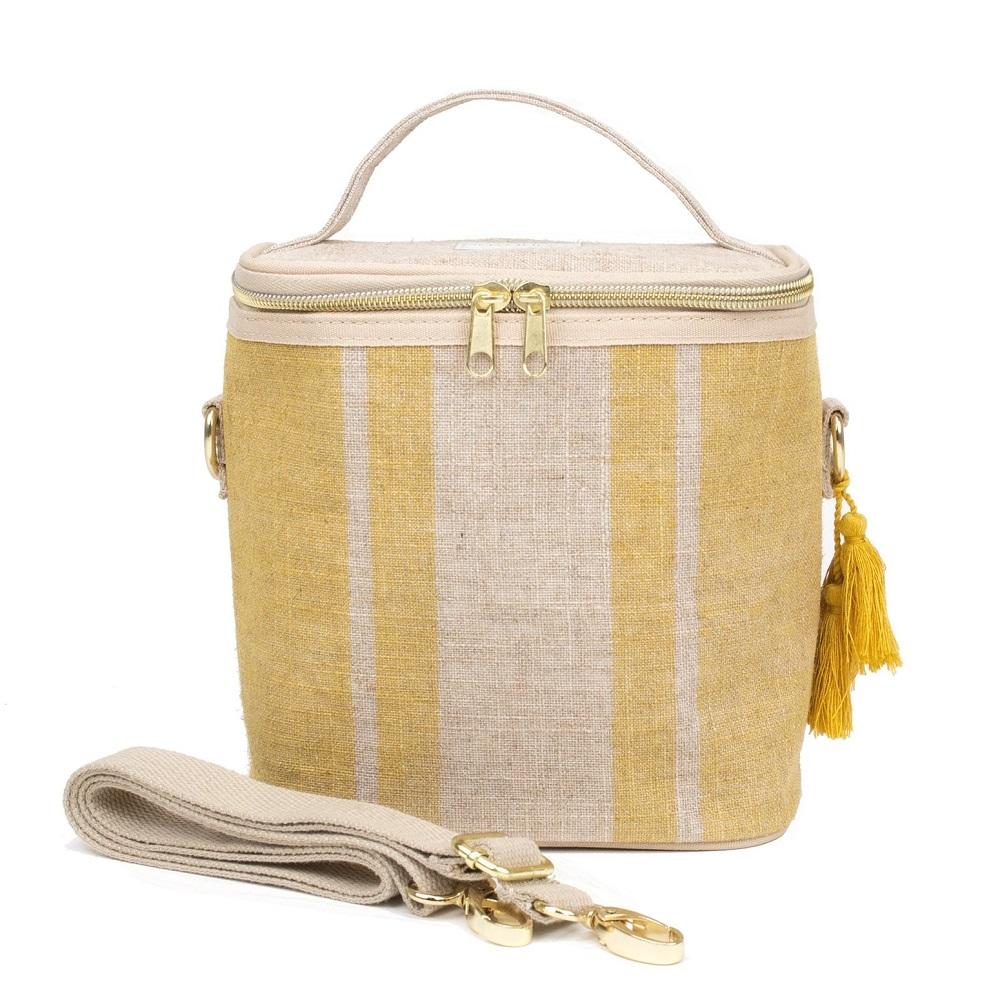 So Young Linen Lunch Petite Poche (Mustard Vertical Stripe)-Feeding-So Young-027674 MS-babyandme.ca