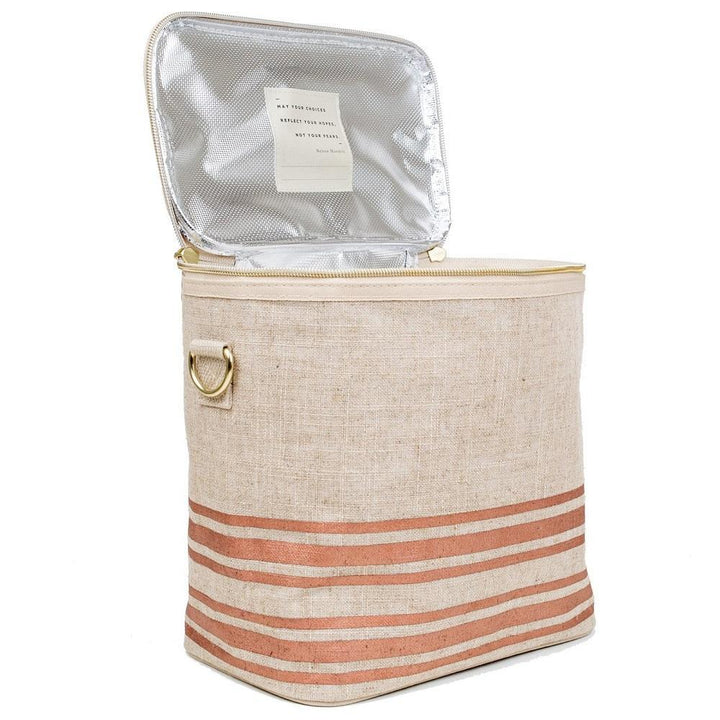 So Young Linen Lunch Poche (Rose Gold Horizontal Stripe)-Feeding-So Young-026063 RG-babyandme.ca
