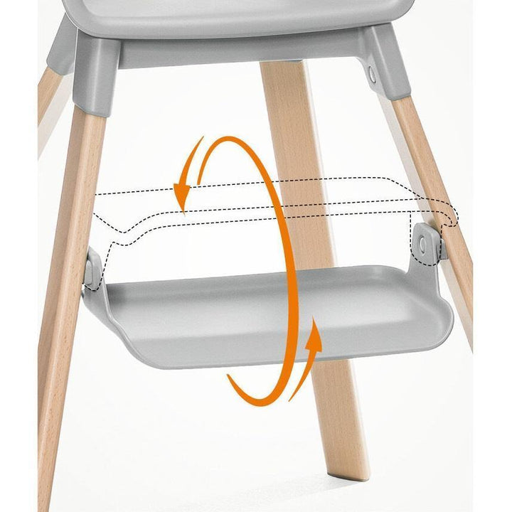 Stokke® Clikk™ High Chair & Travel Bag (White Chair/Grey Sprinkle Cushion) - IN STORE PICK UP ONLY-Feeding-Stokke-031464 WG-babyandme.ca