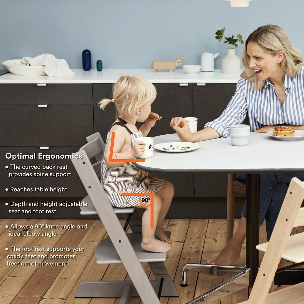 Stokke® Tripp Trapp® High Chair & Cushion with Stokke Tray (White/Silver Star)-Feeding-Stokke-027570 WS-babyandme.ca
