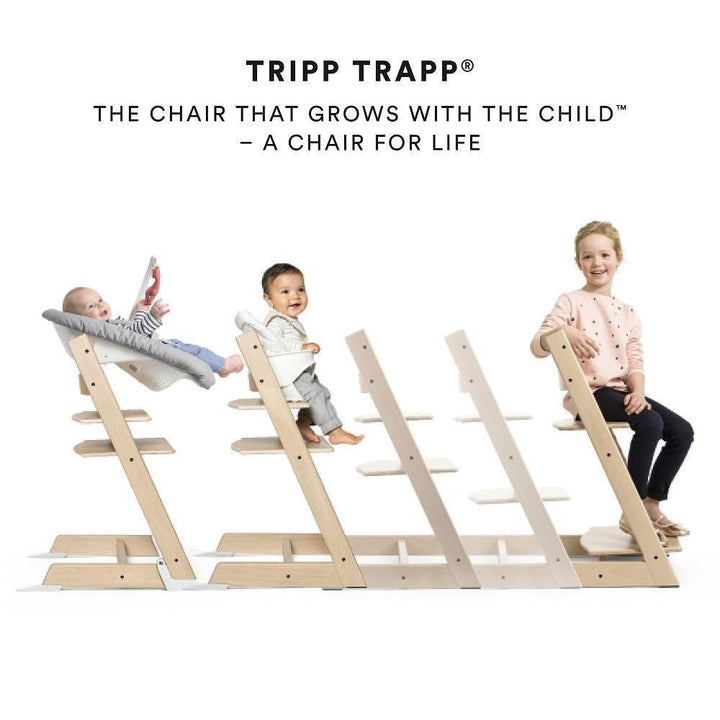 Stokke® Tripp Trapp® High Chair & Cushion with Stokke Tray (White/Silver Star)-Feeding-Stokke-027570 WS-babyandme.ca