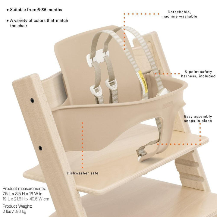 Stokke® Tripp Trapp® High Chair & Cushion with Stokke Tray (White/Silver Star)-Feeding-Stokke-027570 WS-babyandme.ca