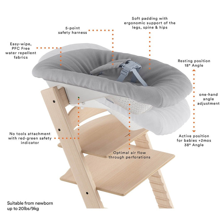 Stokke® Tripp Trapp® Newborn Set (Grey)-Feeding-Stokke-026576 GY-babyandme.ca