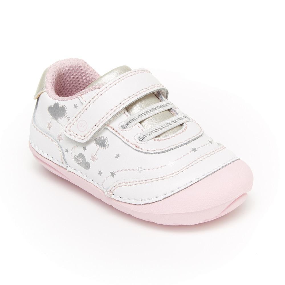 Stride Rite Soft Motion Adalyn Sneaker Wide (White/Silver)-Apparel-Stride Rite--babyandme.ca