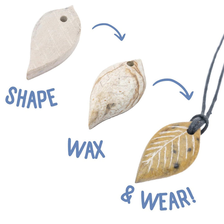 Studiostone Creative Soapstone Pendant Kit (Leaf)-Toys & Learning-Studiostone Creative-031094 LF-babyandme.ca