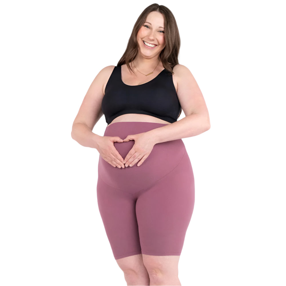 SweetLegs Maternity Biker Shorts (Dahlia)-Apparel-SweetLegs--babyandme.ca