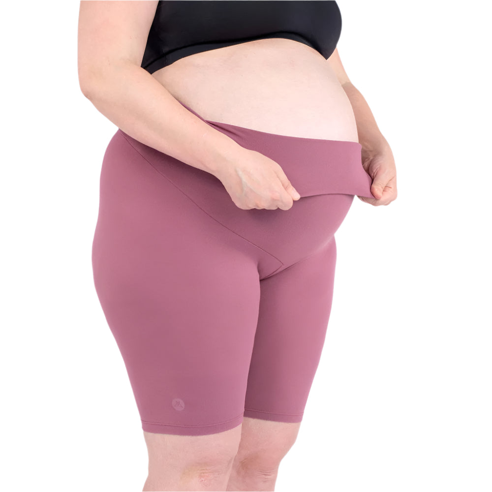 SweetLegs Maternity Biker Shorts (Dahlia)-Apparel-SweetLegs--babyandme.ca