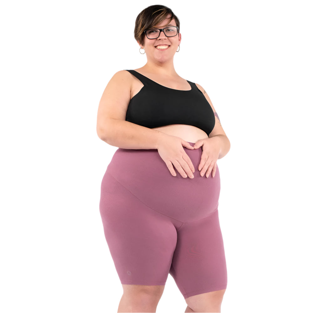 SweetLegs Maternity Biker Shorts (Dahlia)-Apparel-SweetLegs--babyandme.ca