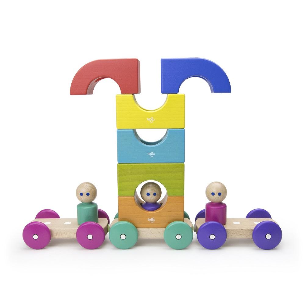 Tegu Magnetic Tram (Rainbow)-Toys & Learning-Tegu-027589 RB-babyandme.ca