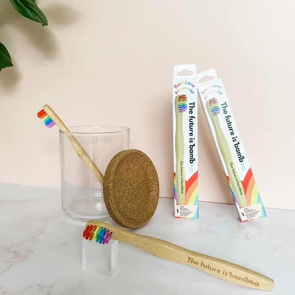 The Future Is Bamboo Kids Toothbrush (Rainbow)-Bath-The Future Is Bamboo-027503 RB-babyandme.ca