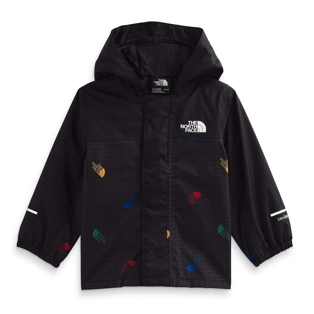 The North Face Baby Antora Rain Jacket (TNF Black Tossed Logo Grid)-Apparel-The North Face--babyandme.ca