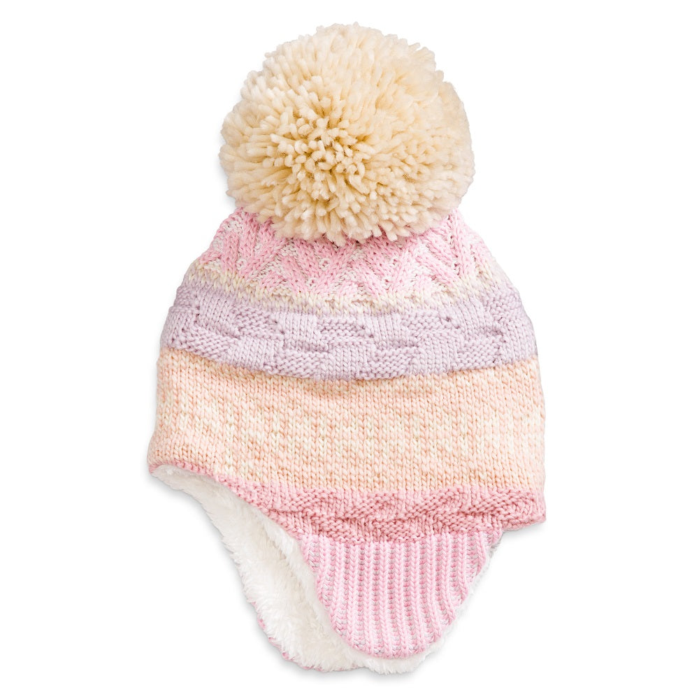 The North Face Baby Fair Isle Earflap Beanie (Cameo Pink/Multi)-Apparel-The North Face--babyandme.ca
