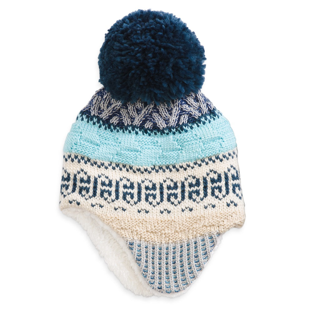 The North Face Baby Fair Isle Earflap Beanie (TNF Light Grey Heather/Multi)-Apparel-The North Face--babyandme.ca