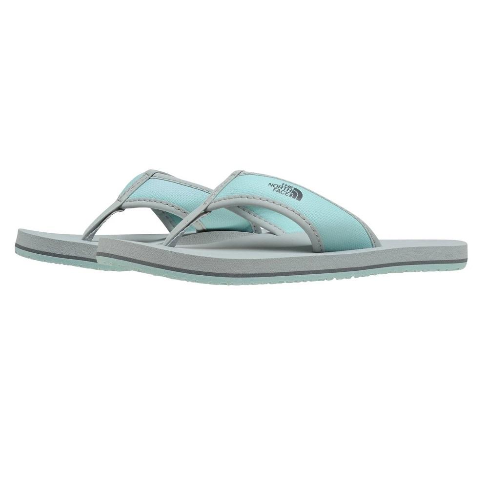 The North Face Youth Base Camp Flip-Flops (High Rise Grey/Coastal Green) - FINAL SALE-Apparel-The North Face--babyandme.ca