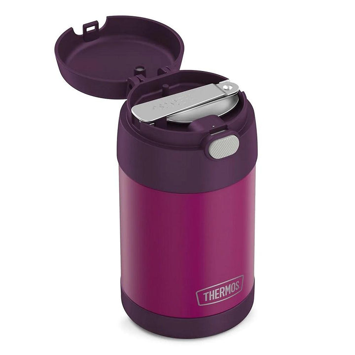 Thermos FUNtainer Stainless Steel Food Jar & Spoon 16oz (Red Violet)-Feeding-Thermos-027664 RV-babyandme.ca