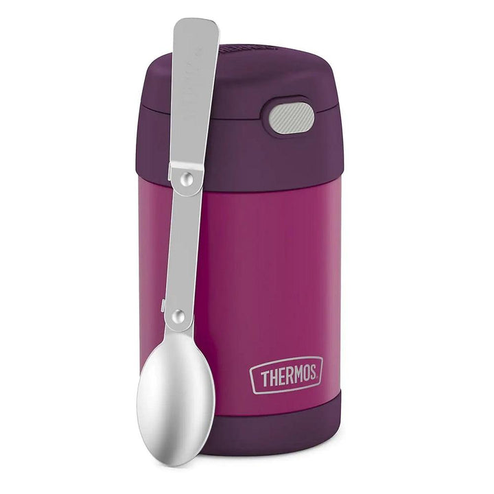 Thermos FUNtainer Stainless Steel Food Jar & Spoon 16oz (Red Violet)-Feeding-Thermos-027664 RV-babyandme.ca