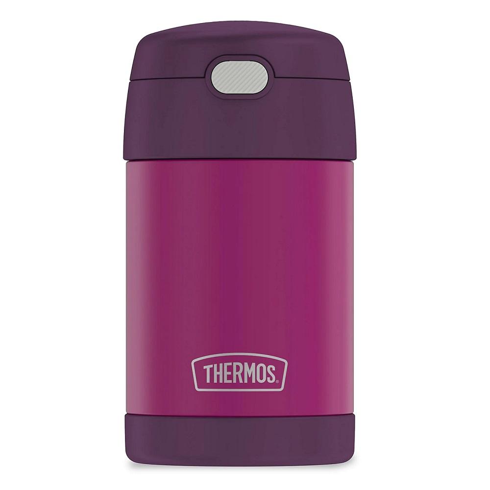 Thermos FUNtainer Stainless Steel Food Jar & Spoon 16oz (Red Violet)-Feeding-Thermos-027664 RV-babyandme.ca