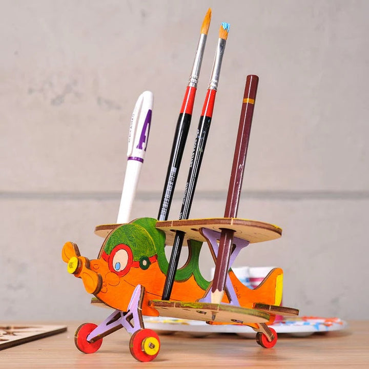 UGears 4Kids Colouring Model (Biplane) - FINAL SALE-Toys & Learning-UGears-031120 BP-babyandme.ca