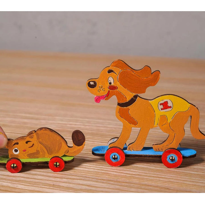 UGears 4Kids Colouring Model (Kitty & Puppy) - FINAL SALE-Toys & Learning-UGears-031120 KP-babyandme.ca