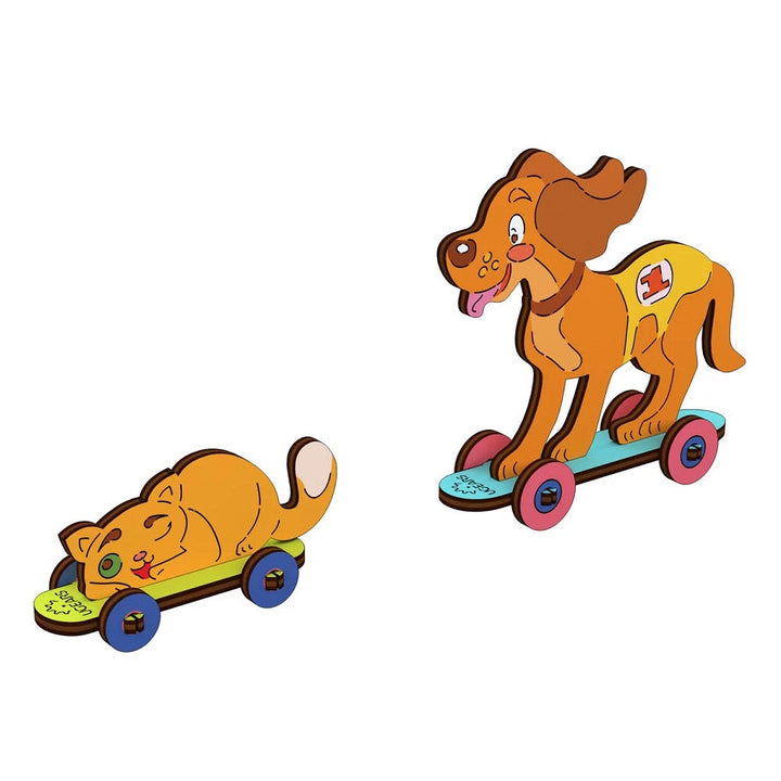 UGears 4Kids Colouring Model (Kitty & Puppy) - FINAL SALE-Toys & Learning-UGears-031120 KP-babyandme.ca