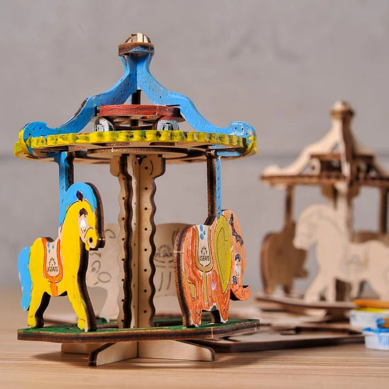 UGears 4Kids Colouring Model (Merry-Go-Round) - FINAL SALE-Toys & Learning-UGears-031120 MR-babyandme.ca