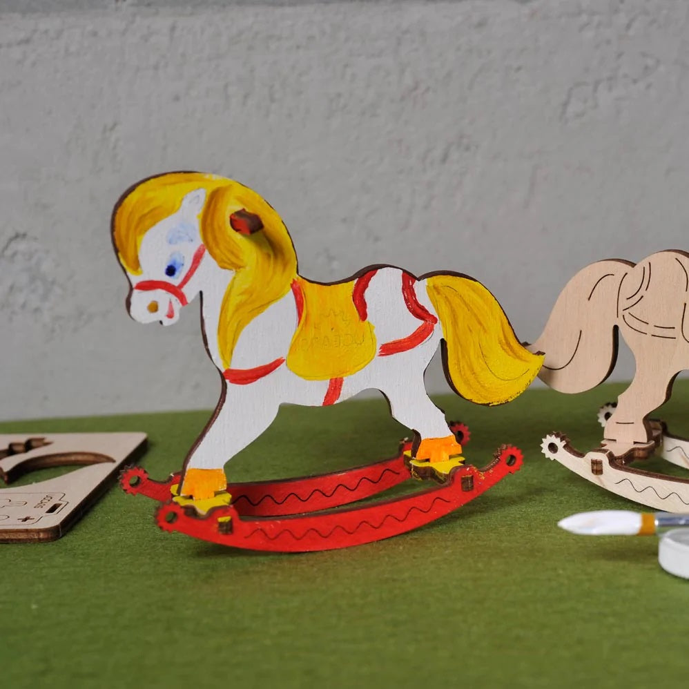 UGears 4Kids Colouring Model (Rocking Horse) - FINAL SALE-Toys & Learning-UGears-031120 RH-babyandme.ca