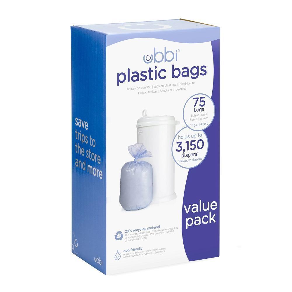 Ubbi Diaper Pail Plastic Bags (75 Pack)-Bath-Ubbi-027433-babyandme.ca