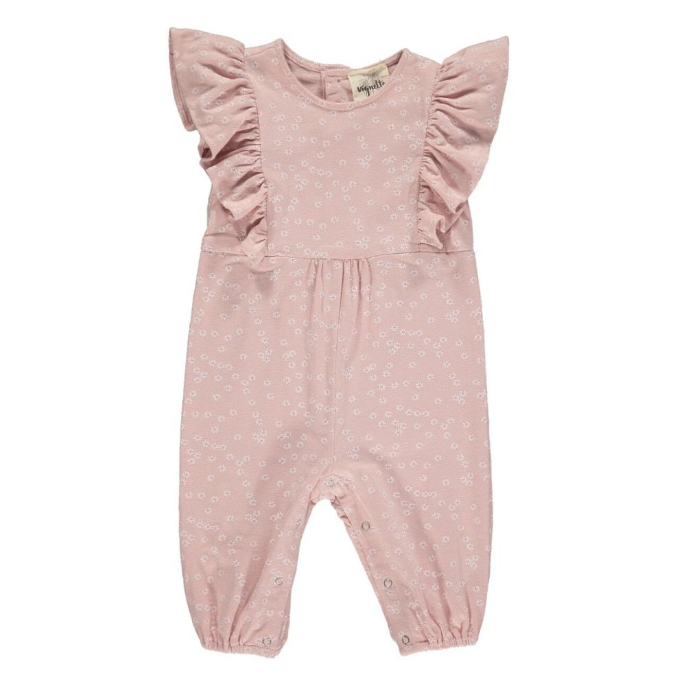 Vignette Gracie Romper (Pink Daisy)-Apparel-Vignette--babyandme.ca