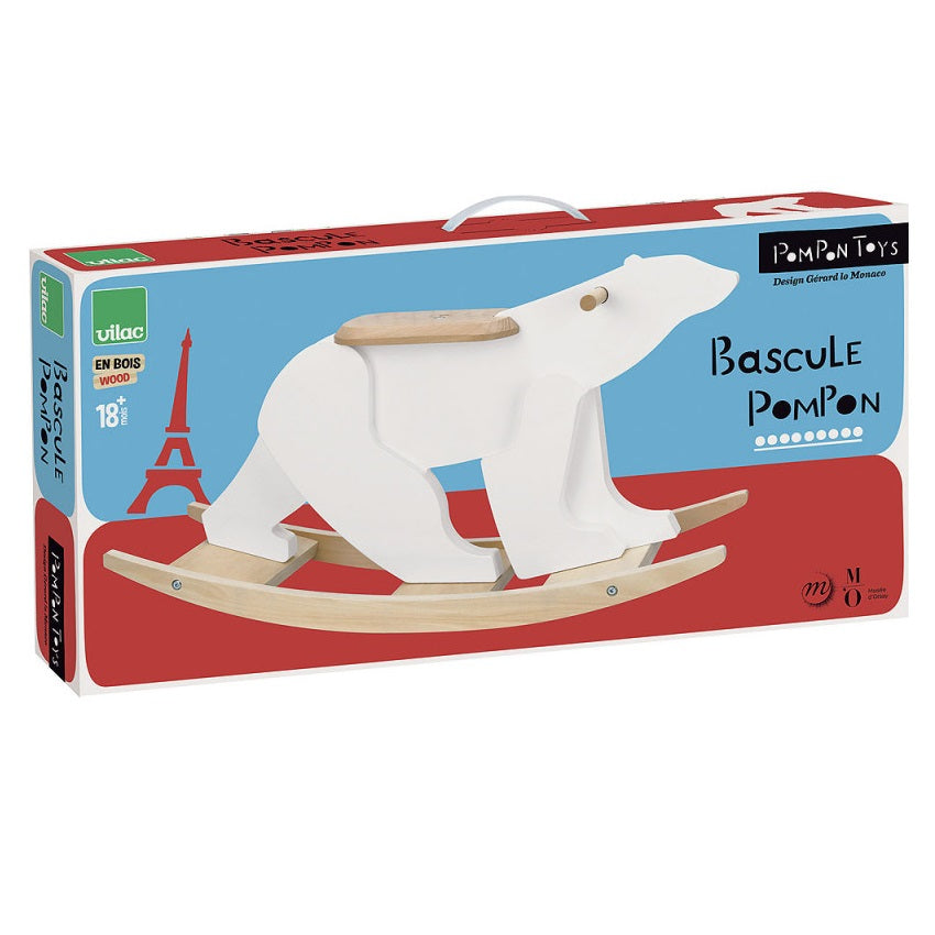 Vilac Pompon Polar Bear Rocker - IN STORE PICK UP ONLY-Toys & Learning-Vilac-031023-babyandme.ca