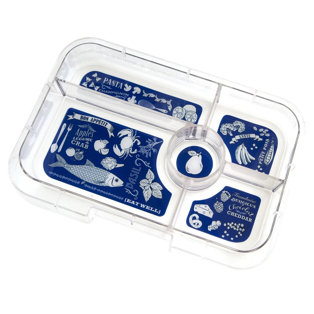 Yumbox Tapas Tray 5 Compartment Insert (Bon Appetit Dark Blue)-Feeding-Yumbox-031219 BB-babyandme.ca