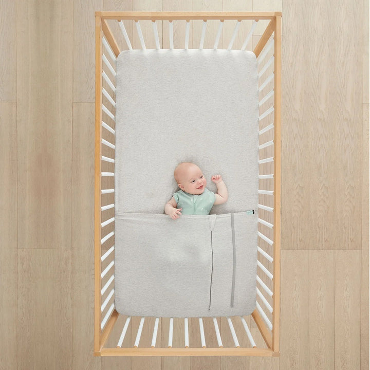 ergoPouch Crib Baby Tuck Sheet (Grey Marle)-Nursery-ergoPouch-031020 GM-babyandme.ca