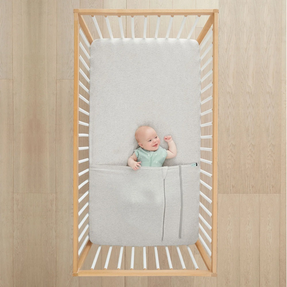 ergoPouch Crib Baby Tuck Sheet (Grey Marle)-Nursery-ergoPouch-031020 GM-babyandme.ca
