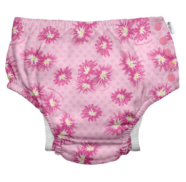 iPlay Eco Snap Swim Diaper (Pink Chilenito Cactus Flower)-Apparel-iPlay--babyandme.ca