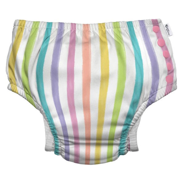 iPlay Eco Snap Swim Diaper (Rainbow Stripe)-Apparel-iPlay--babyandme.ca